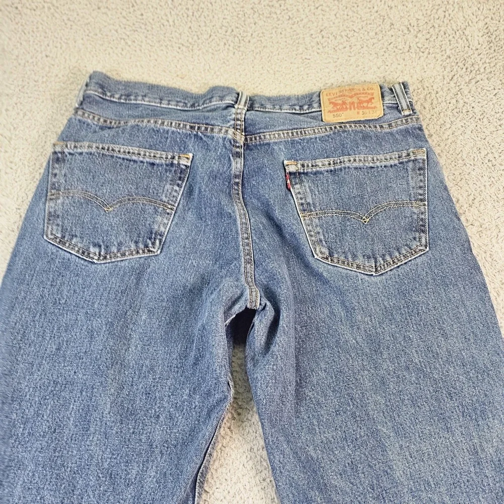 Levis 550 Jeans Mens 36x34 Blue‎ Relaxed Fit Tapered Denim Casual Pants